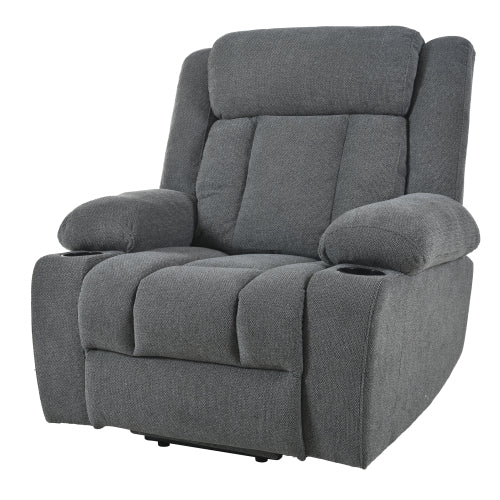 Power Lift Recliner Chair for Elderly,Fabric Lift Chairs for Living Room w/ Extended Footrest,Classic Single Sofa,Home Theater Seat with 2 Cup Holders,Side Pockets,Remote Control(Dark Gray)