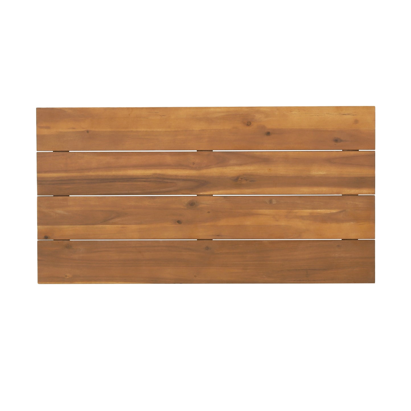 Outdoor Acacia Wood Loveseat and Coffee Table Set with Cushions, Light Teak and White