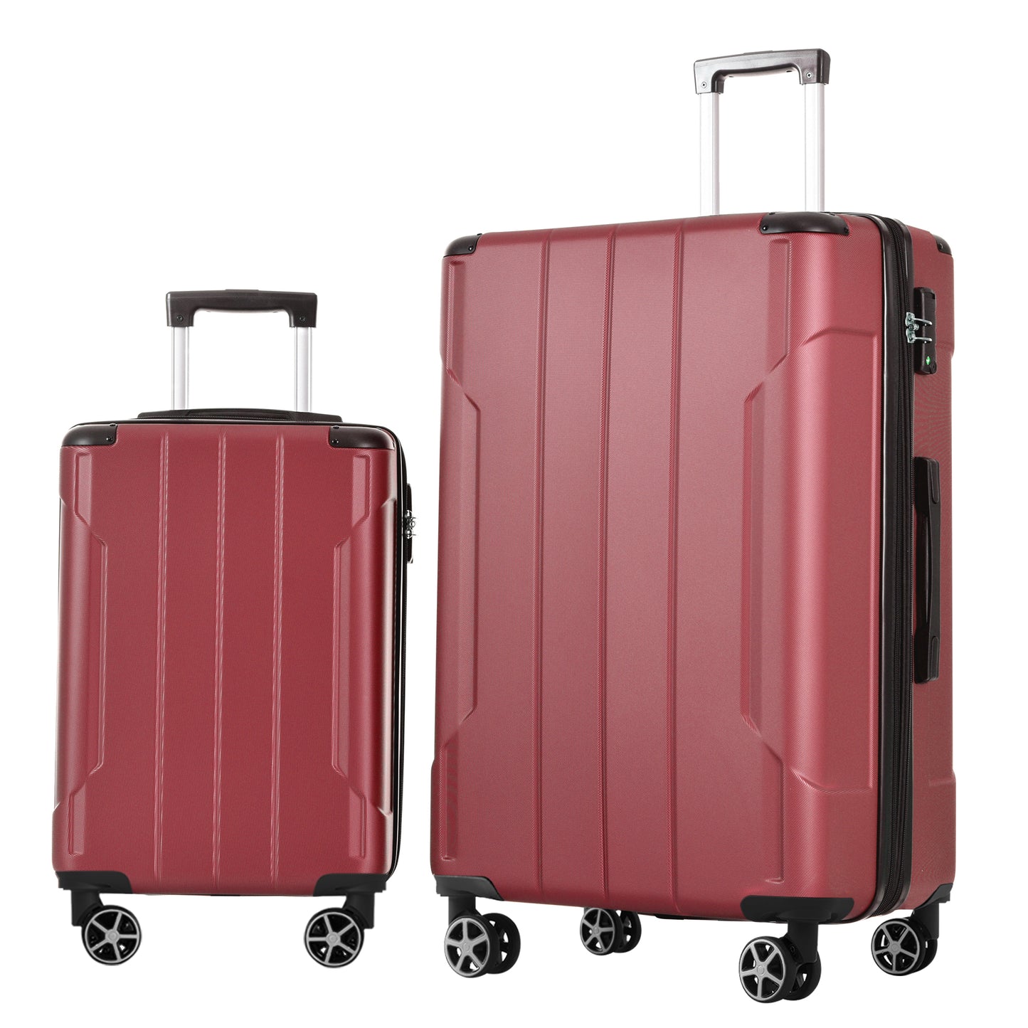 Luggage Sets 2 Piece, Hardshell ABS Lightweight and Expandable(only 28") Suitcases with Double Wheels, Carry-on Luggage, 2-Piece Set (20/28), Red
