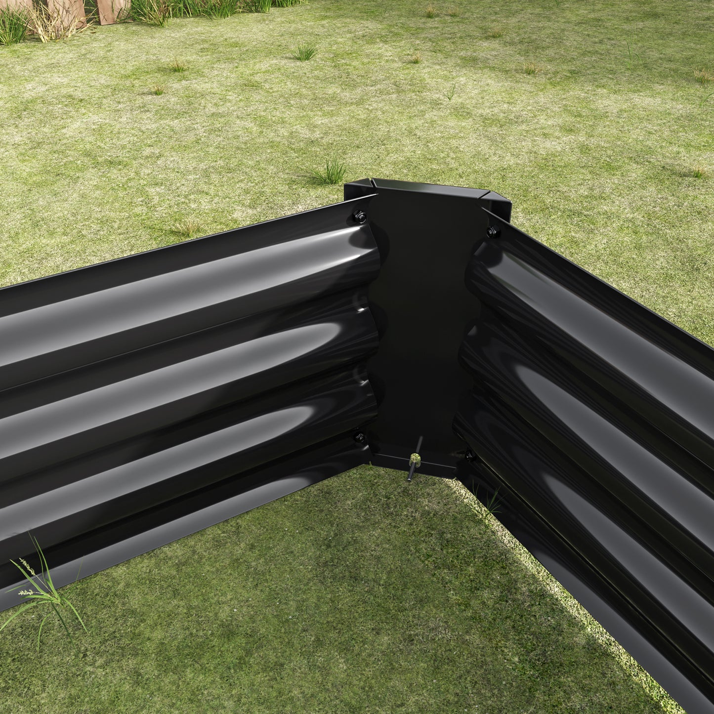 Metal Raised Garden Bed, Rectangle Raised Planter 4×2×1ft for Flowers Plants, Vegetables Herb Black