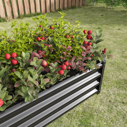 Metal Raised Garden Bed, Rectangle Raised Planter 4×2×1ft for Flowers Plants, Vegetables Herb Black