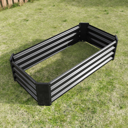 Metal Raised Garden Bed, Rectangle Raised Planter 4×2×1ft for Flowers Plants, Vegetables Herb Black
