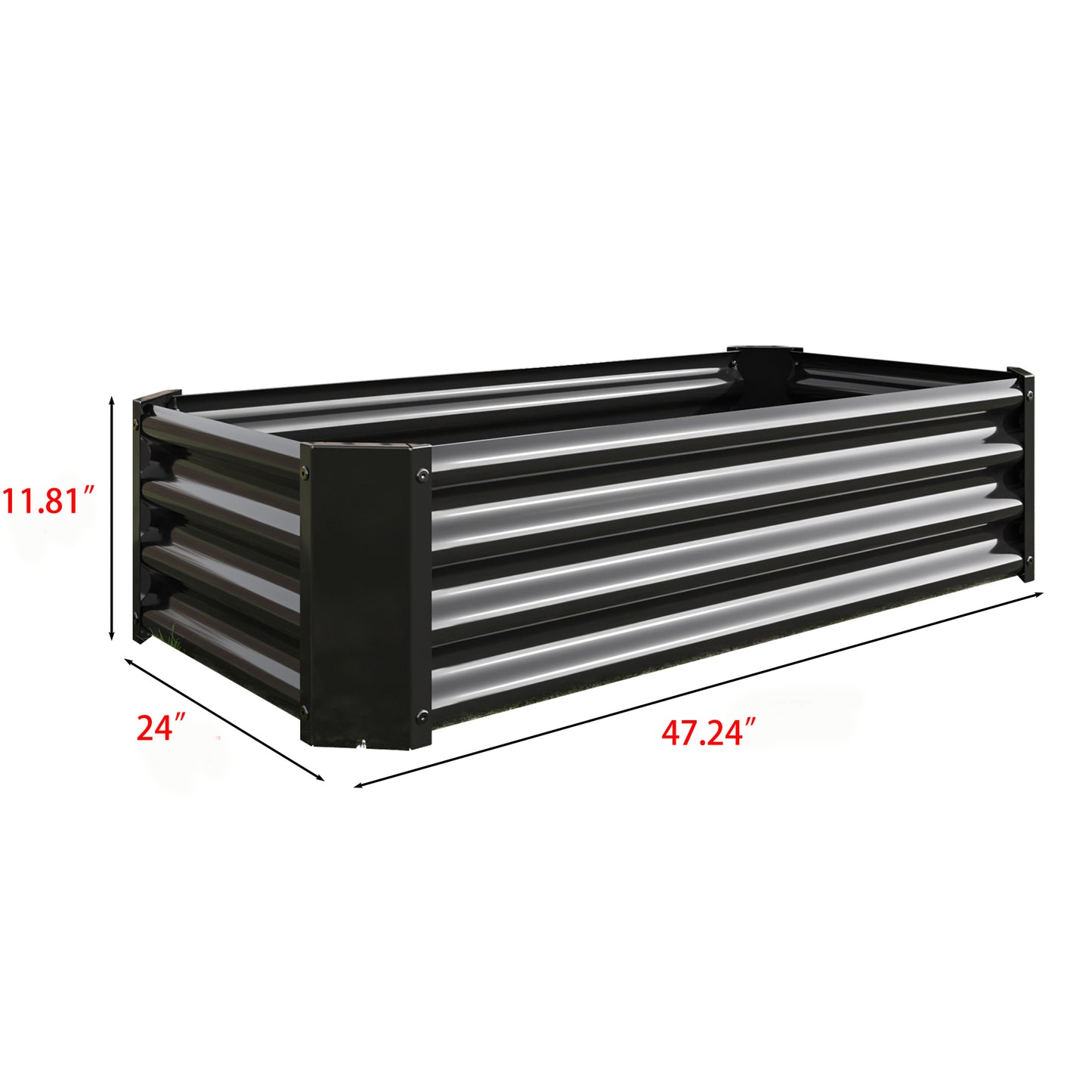 Metal Raised Garden Bed, Rectangle Raised Planter 4×2×1ft for Flowers Plants, Vegetables Herb Black