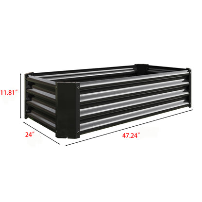 Metal Raised Garden Bed, Rectangle Raised Planter 4×2×1ft for Flowers Plants, Vegetables Herb Black