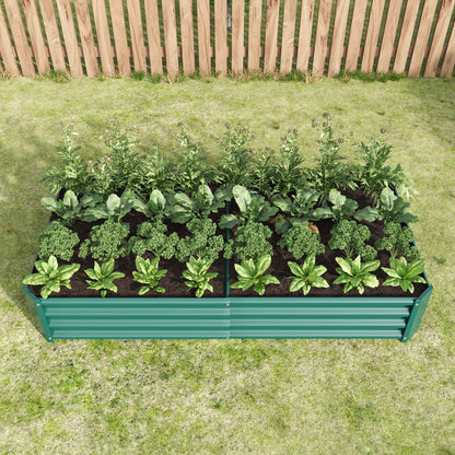 Raised Garden Bed Outdoor, 6×3×1ft , Metal Raised Rectangle Planter Beds for Plants, Vegetables, and Flowers - Green