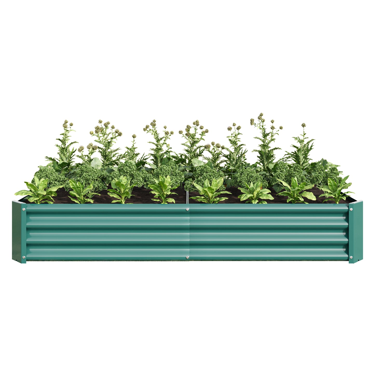 Raised Garden Bed Outdoor, 6×3×1ft , Metal Raised Rectangle Planter Beds for Plants, Vegetables, and Flowers - Green