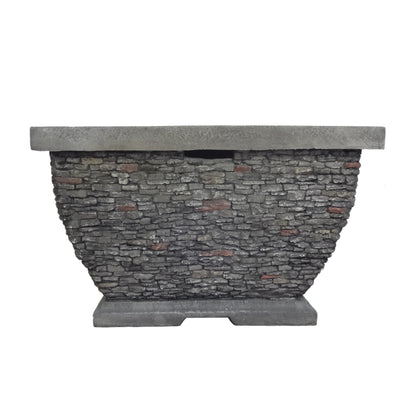 32" MgO Light-Weight Concrete Wood Burning Square Fire Pit, Grey
