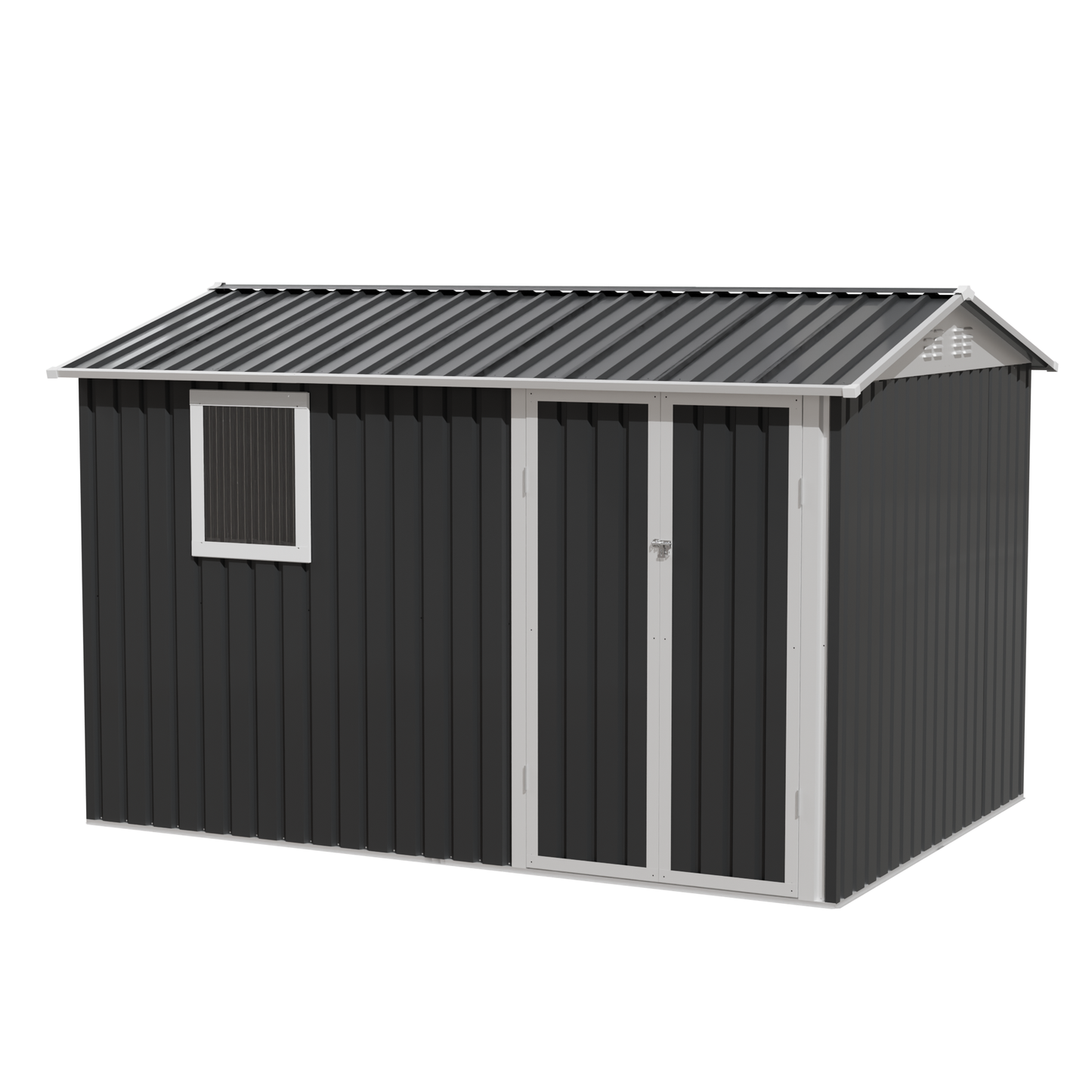 9*6 FT Metal Garden Shed for Patio Backyard Tools House Storage Shed with One Window 9.5 x 6.7FT
