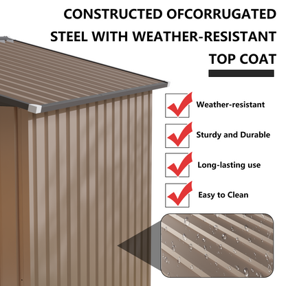 8FT x 6FT garden shed with Apex Roof for patio backyard use galvanized steel metal sheds storage house