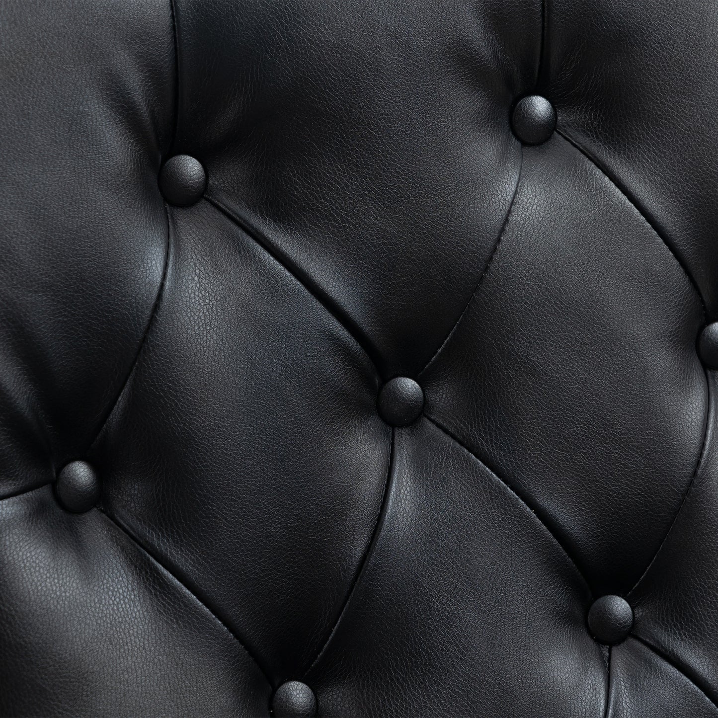 Wood Frame Armchair, Modern Accent Chair Lounge Chair with Sturdy Wood Legs for Living Room Bedroom (Black PU)