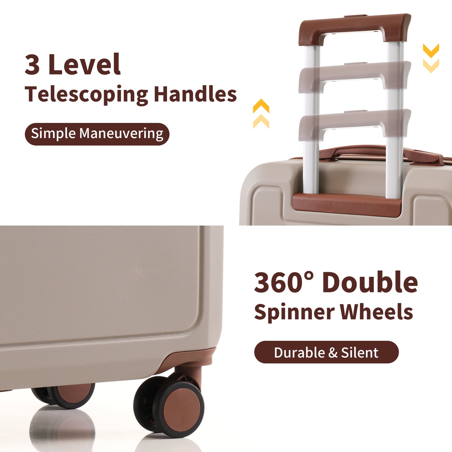 4 Piece Luggage Set with Compression Packing Cubes for Suitcase Expanable Spinner Wheels Lightweight Suitcase with TSA Lock 16 IN+20IN+24IN+28IN