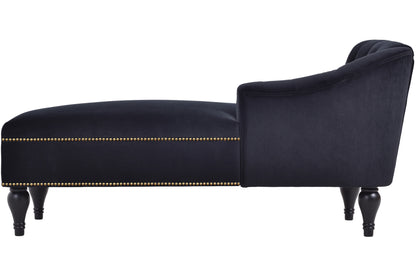 58''Velvet Chaise Lounge,Button Tufted Right Arm Facing Lounge Chair with Nailhead Trim & Solid Wood Legs for Living Room or Office,Sleeper Lounge Sofa