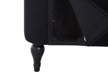 58''Velvet Chaise Lounge,Button Tufted Right Arm Facing Lounge Chair with Nailhead Trim & Solid Wood Legs for Living Room or Office,Sleeper Lounge Sofa