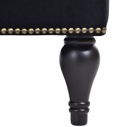 58''Velvet Chaise Lounge,Button Tufted Right Arm Facing Lounge Chair with Nailhead Trim & Solid Wood Legs for Living Room or Office,Sleeper Lounge Sofa