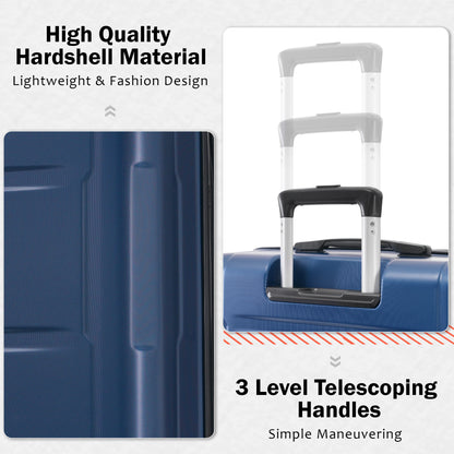 2 Piece Luggage Set with Bags Expanable Spinner Wheels ABS Lightweight Suitcase with TSA Lock 20inch+24inch