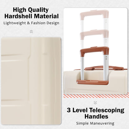 2 Piece Luggage Set with Bags Expanable Spinner Wheels ABS Lightweight Suitcase with TSA Lock 20inch+24inch