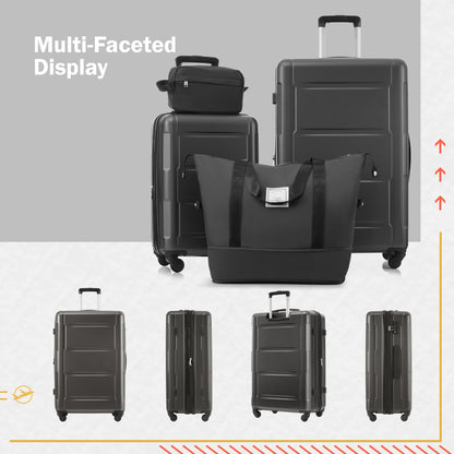 2 Piece Luggage Set with Bags Expanable Spinner Wheels ABS Lightweight Suitcase with TSA Lock 20inch+28inch