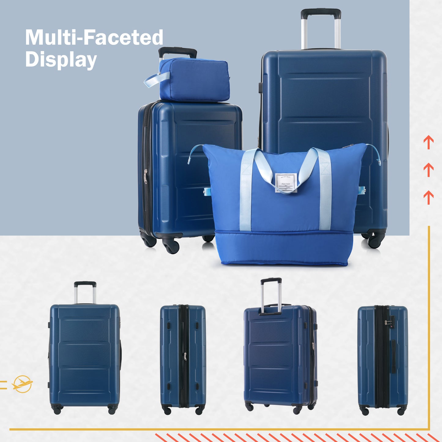 2 Piece Luggage Set with Bags Expanable Spinner Wheels ABS Lightweight Suitcase with TSA Lock 20inch+28inch