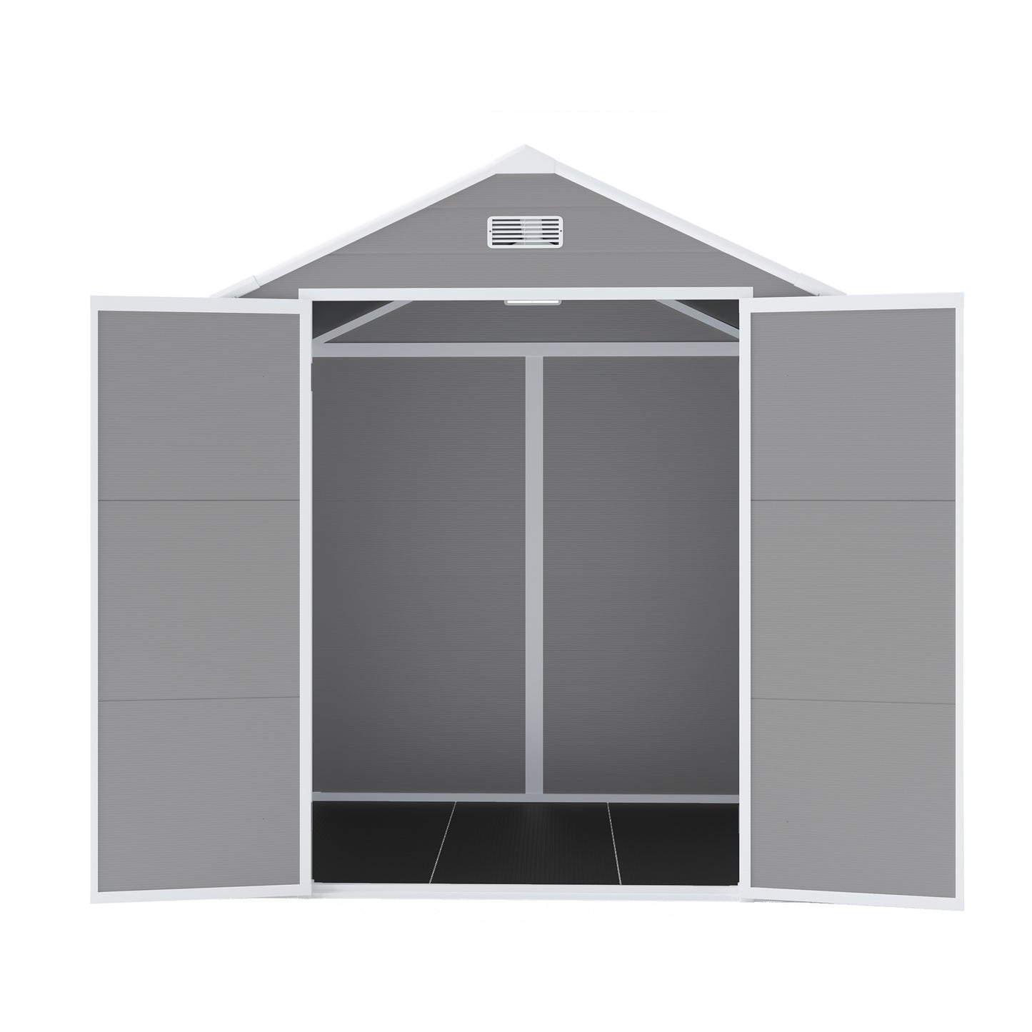 6*5ft resin storage shed,Plastic Garden Tool Outside Sheds,high quality pp material,strong structure,waterproof,rust and UV proof,large storage space,12mm thick pp board,HD window lighting