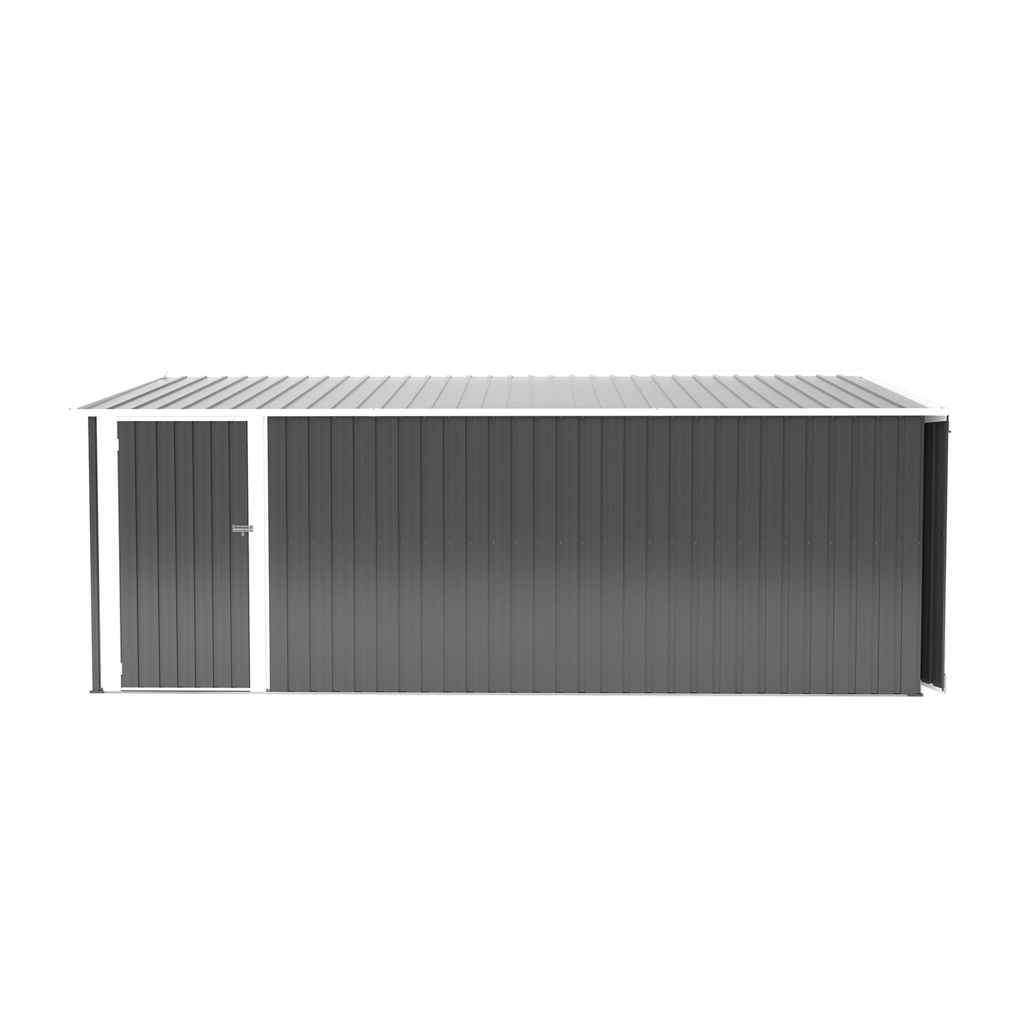 Campcraft Outdoor Storage Shed 10×14 FT with 3 Lockable Doors,4 Air Vents & Sloped Roof,Utility Tool Shed Metal Storage Garden Sheds Frame and 4 Vents,for Backyard,Patio,Lawn,dark Grey