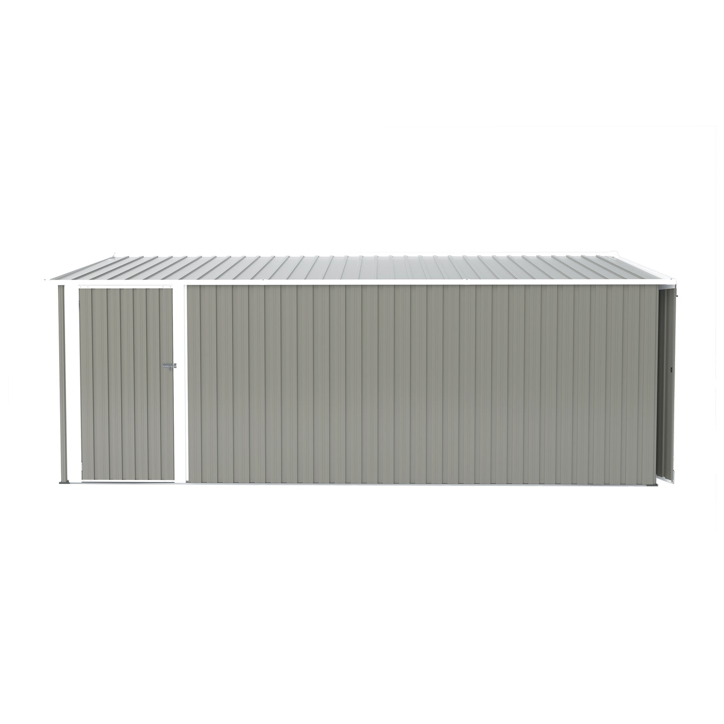 Outdoor Storage Shed 10×14 FT with 3 Lockable Doors,4 Air Vents & Sloped Roof,Utility Tool Shed Metal Storage Garden Sheds Frame and 4 Vents,for Backyard,Patio,Lawn,Light Grey