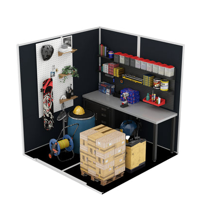 6*6ft resin storage shed, high quality pp material with Lockable Door,strong structure, waterproof, rust and UV proof, large storage space, 12mm thick pp board, HD window lighting Dark gray