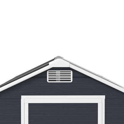 4*8ft resin storage shed, high quality pp material,strong structure,Outside Sheds, waterproof, rust and UV proof, large storage space, 12mm thick pp board, HD window lighting Dark gray