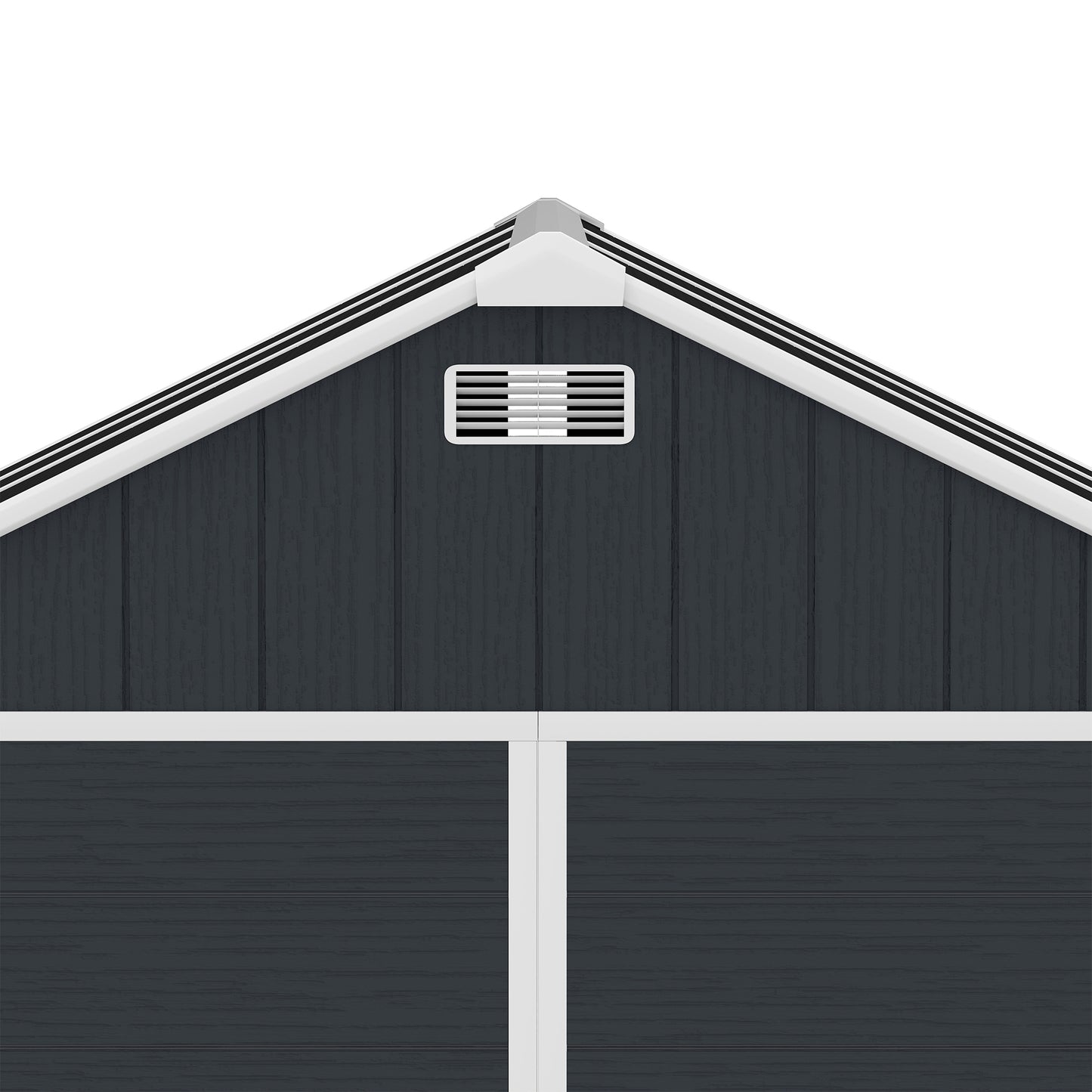 8*7ft Outdoor Storage Shed, Outdoor Resin Shed with Two-Window and Double-Door, Plastic Shed with Floor for Garden, Patio, Yard, Lawn (Dark Gray)