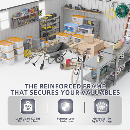 10*12ft 0.25mm color steel plate, surface protective film, Two daylight Windows, A practical and thoughtful gift,two colors can be freely selected storage sheds