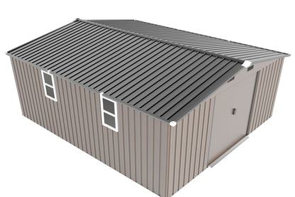 10*12ft 0.25mm color steel plate, surface protective film, Two daylight Windows, A practical and thoughtful gift,two colors can be freely selected storage sheds