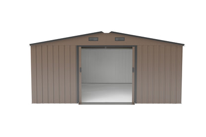 10*12ft 0.25mm color steel plate, surface protective film, Two daylight Windows, A practical and thoughtful gift,two colors can be freely selected storage sheds