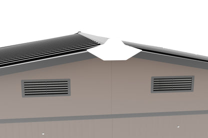 10*12ft 0.25mm color steel plate, surface protective film, Two daylight Windows, A practical and thoughtful gift,two colors can be freely selected storage sheds