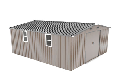 10*12ft 0.25mm color steel plate, surface protective film, Two daylight Windows, A practical and thoughtful gift,two colors can be freely selected storage sheds