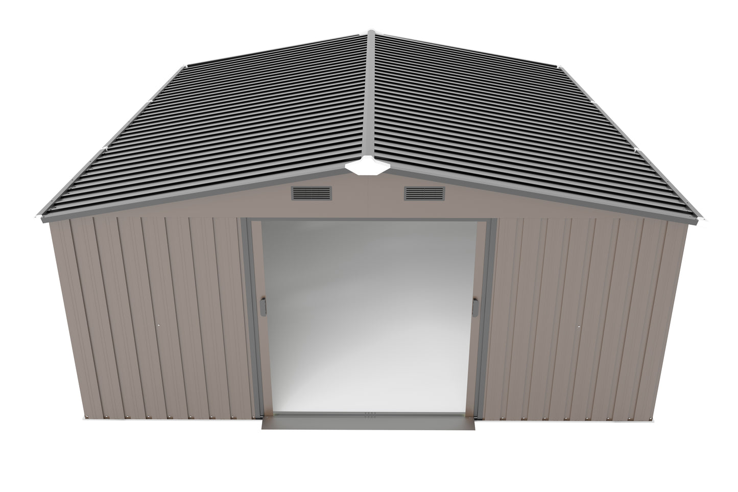 10*12ft 0.25mm color steel plate, surface protective film, Two daylight Windows, A practical and thoughtful gift,two colors can be freely selected storage sheds