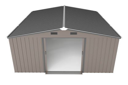 10*12ft 0.25mm color steel plate, surface protective film, Two daylight Windows, A practical and thoughtful gift,two colors can be freely selected storage sheds