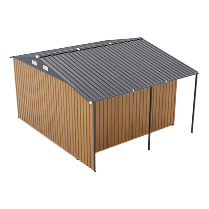 10x12 Ft Outdoor Storage Shed, Extra Large Metal Shed with Lockable Doors, Windows, Outside Steel Tiny House Ideal for Garden, Backyard, Patio Utility, Tool Storage, Chicken Coops