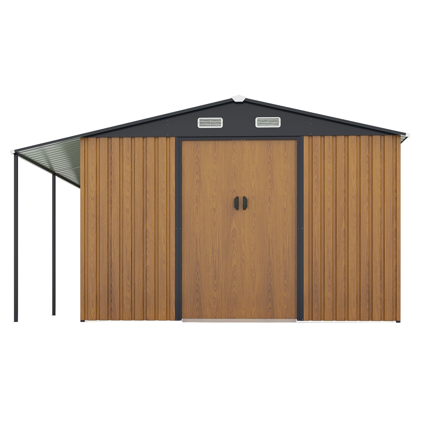10x12 Ft Outdoor Storage Shed, Extra Large Metal Shed with Lockable Doors, Windows, Outside Steel Tiny House Ideal for Garden, Backyard, Patio Utility, Tool Storage, Chicken Coops