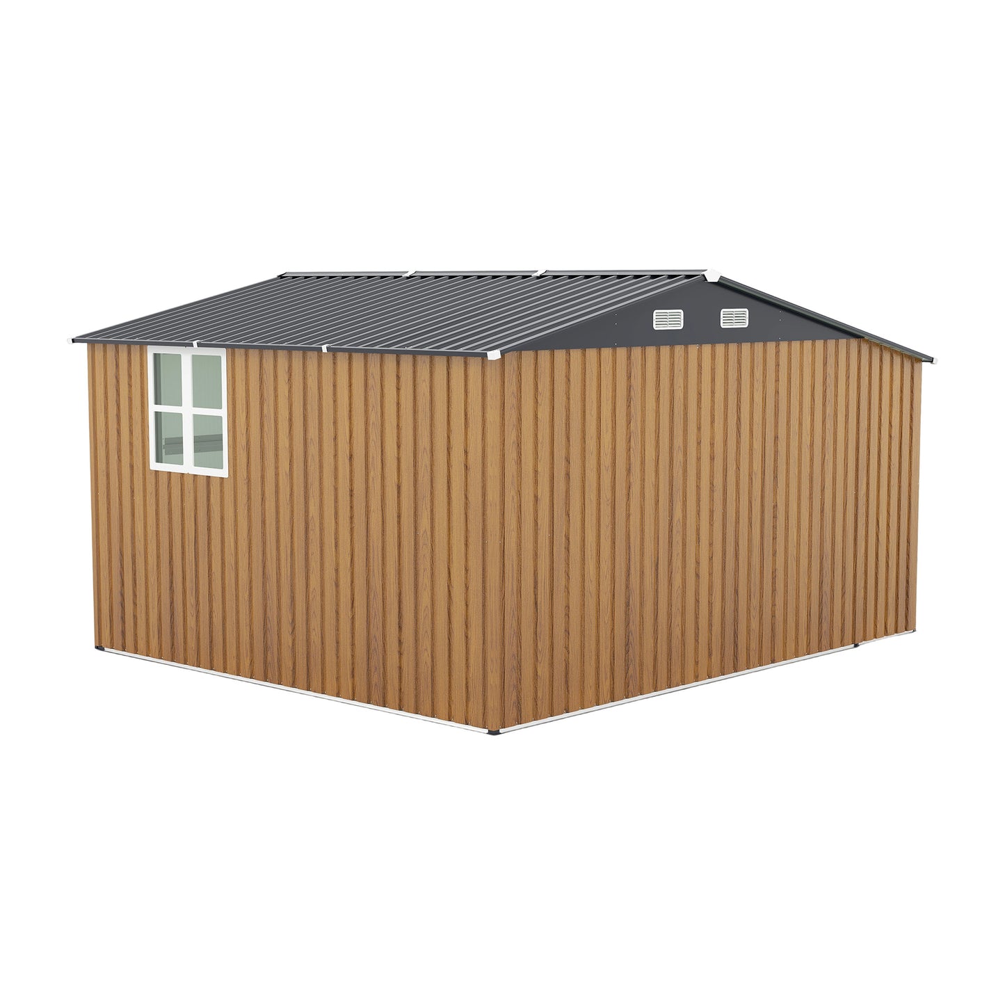 10x12 Ft Outdoor Storage Shed, Extra Large Metal Shed with Lockable Doors, Windows, Outside Steel Tiny House Ideal for Garden, Backyard, Patio Utility, Tool Storage, Chicken Coops