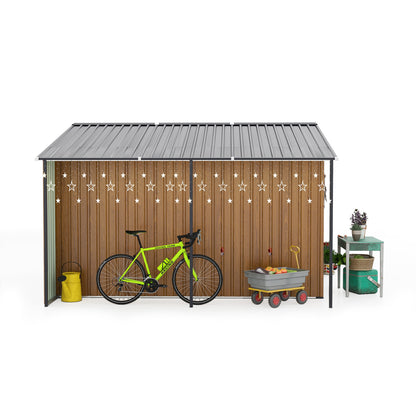 10x12 Ft Outdoor Storage Shed, Extra Large Metal Shed with Lockable Doors, Windows, Outside Steel Tiny House Ideal for Garden, Backyard, Patio Utility, Tool Storage, Chicken Coops