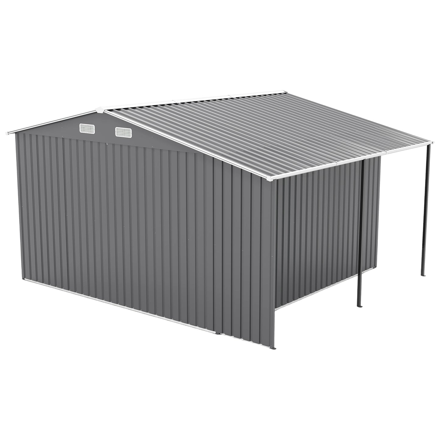 10x12 Ft Outdoor Storage Shed, Extra Large Metal Shed with Lockable Doors, Windows, Outside Steel Tiny House Ideal for Garden, Backyard, Patio Utility, Tool Storage, Chicken Coops