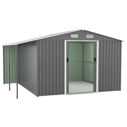 10x12 Ft Outdoor Storage Shed, Extra Large Metal Shed with Lockable Doors, Windows, Outside Steel Tiny House Ideal for Garden, Backyard, Patio Utility, Tool Storage, Chicken Coops