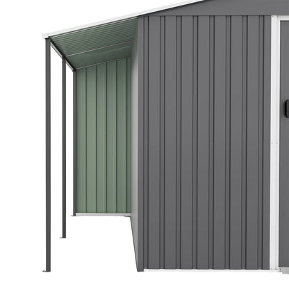 10x12 Ft Outdoor Storage Shed, Extra Large Metal Shed with Lockable Doors, Windows, Outside Steel Tiny House Ideal for Garden, Backyard, Patio Utility, Tool Storage, Chicken Coops