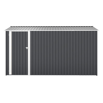 Campcraft Outdoor Storage Shed 9×11 FT with 3 Lockable Doors,Utility Tool Shed Metal Storage Garden Sheds 4 Vents,Metal Sheds with Galvanized Steel Frame,for Backyard,Patio,Lawn,Grey