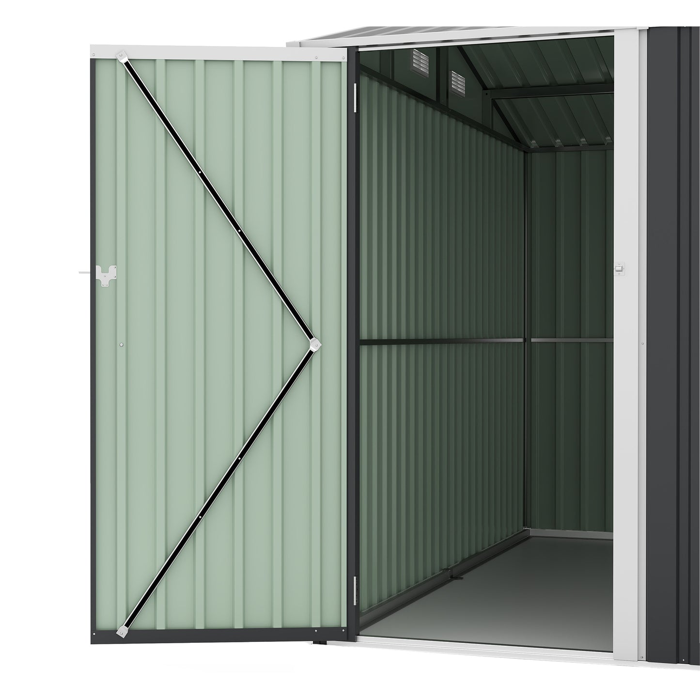 Campcraft Outdoor Storage Shed 9×11 FT with 3 Lockable Doors,Utility Tool Shed Metal Storage Garden Sheds 4 Vents,Metal Sheds with Galvanized Steel Frame,for Backyard,Patio,Lawn,Grey