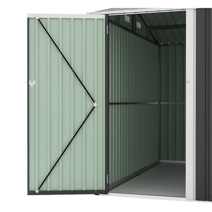 Campcraft Outdoor Storage Shed 9×11 FT with 3 Lockable Doors,Utility Tool Shed Metal Storage Garden Sheds 4 Vents,Metal Sheds with Galvanized Steel Frame,for Backyard,Patio,Lawn,Grey