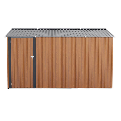 Campcraft Outdoor Storage Shed 9×11 FT with 3 Lockable Doors,Utility Tool Shed Metal Storage Garden Sheds 4 Vents,Metal Sheds with Galvanized Steel Frame,for Backyard,Patio,Lawn,yellow