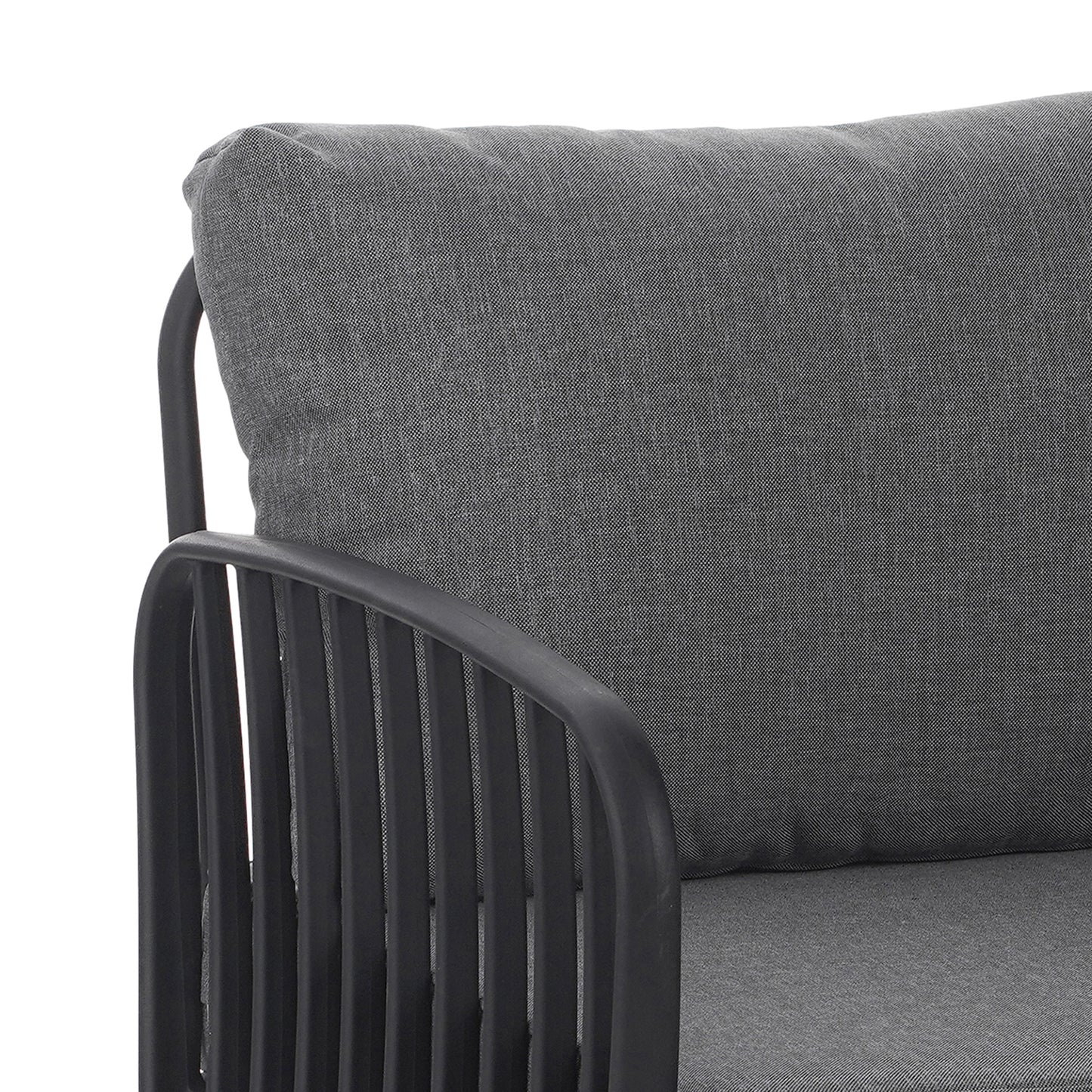 Outdoor Patio Club Chair, Modern Patio Furniture, Waterproof Thick Cushion Deep Seating for Porch, Balcony, Black & Dark Gray