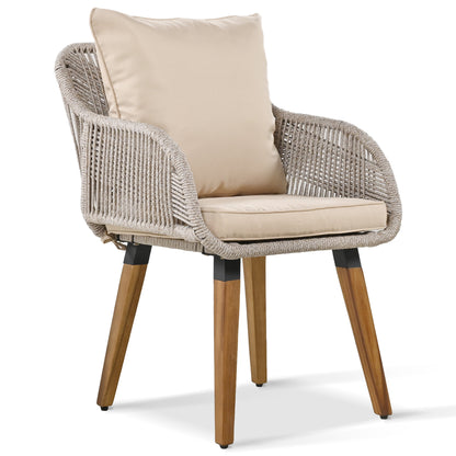 K&K 5 Pieces Patio Furniture Chair Sets, Patio Conversation Set With Wicker Cool Bar Table, Ottomans,Outdoor Furniture Bistro Sets for Porch,Backyard,Balcony,Poolside Brown