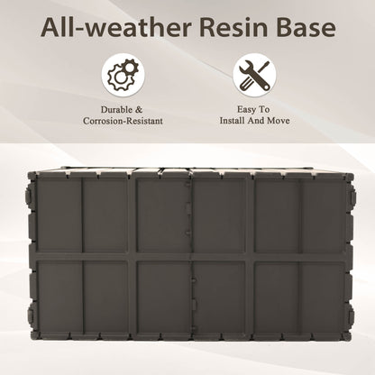 100 Gallon Outdoor Storage Deck Box Waterproof, Large Patio Storage Bin for Outside Cushions, Throw Pillows, Garden Tools, Lockable (Dark Brown)