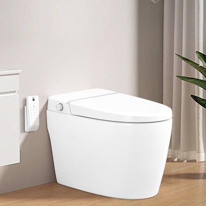 Smart Toilet Bidet Combo with Self-Cleaning Nozzle, Heated Seat, Night Light, Knob Control, Power Outage Flushing, Soft Close, Auto Flush, with Remote Control